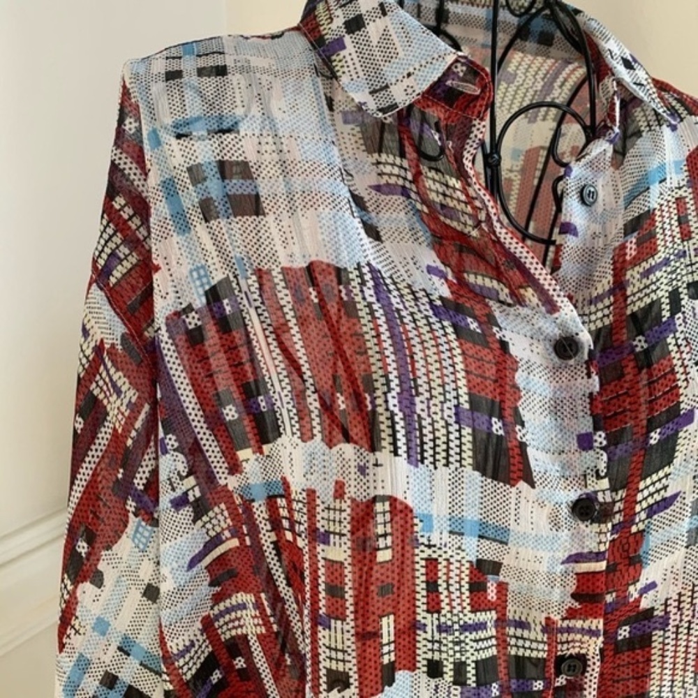 Topshop Long Sleeve Button Down Collared Shirt - image 6